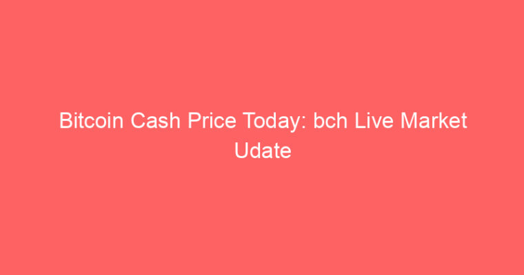 Bitcoin Cash Price Today: bch Live Market Udate