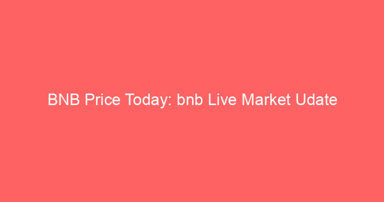 BNB Price Today: bnb Live Market Udate